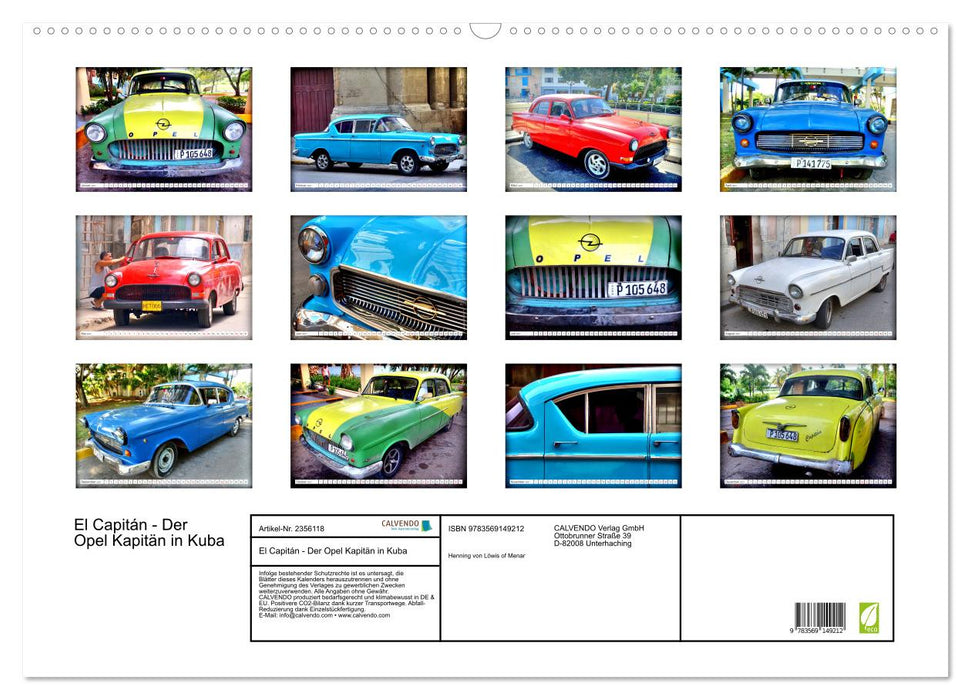 El Capitán - Der Opel Kapitän in Kuba (CALVENDO Wandkalender 2027)