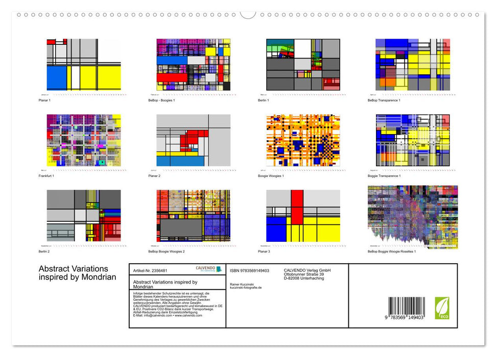 Abstract Variations inspired by Mondrian (CALVENDO Premium Wandkalender 2027)