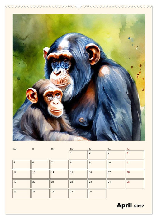 Schimpansen & Gorillas (CALVENDO Premium Wandkalender 2027)