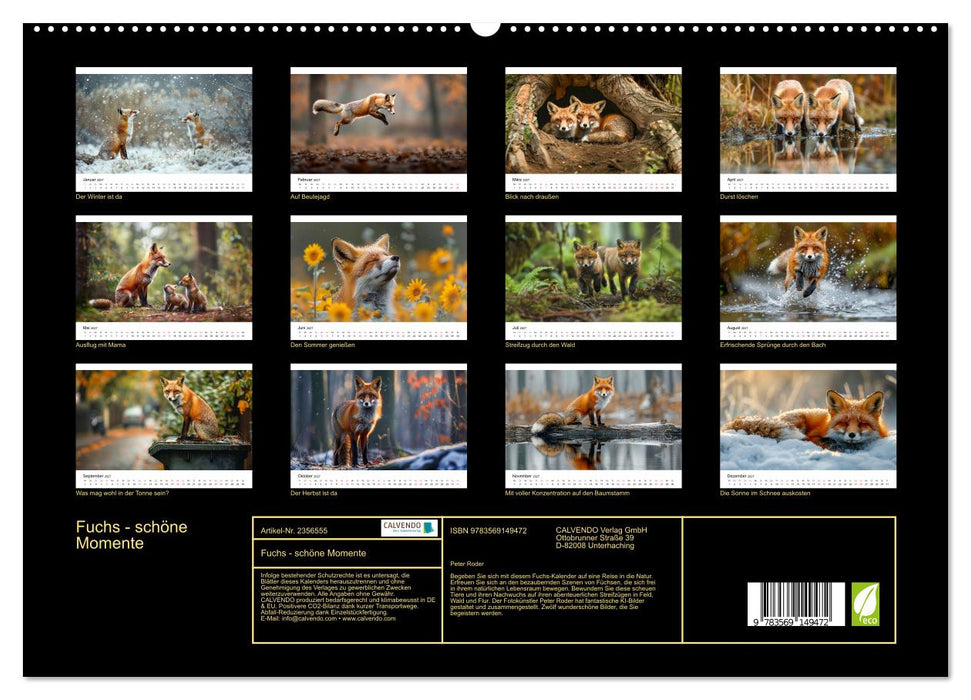 Fuchs - schöne Momente (CALVENDO Premium Wandkalender 2027)