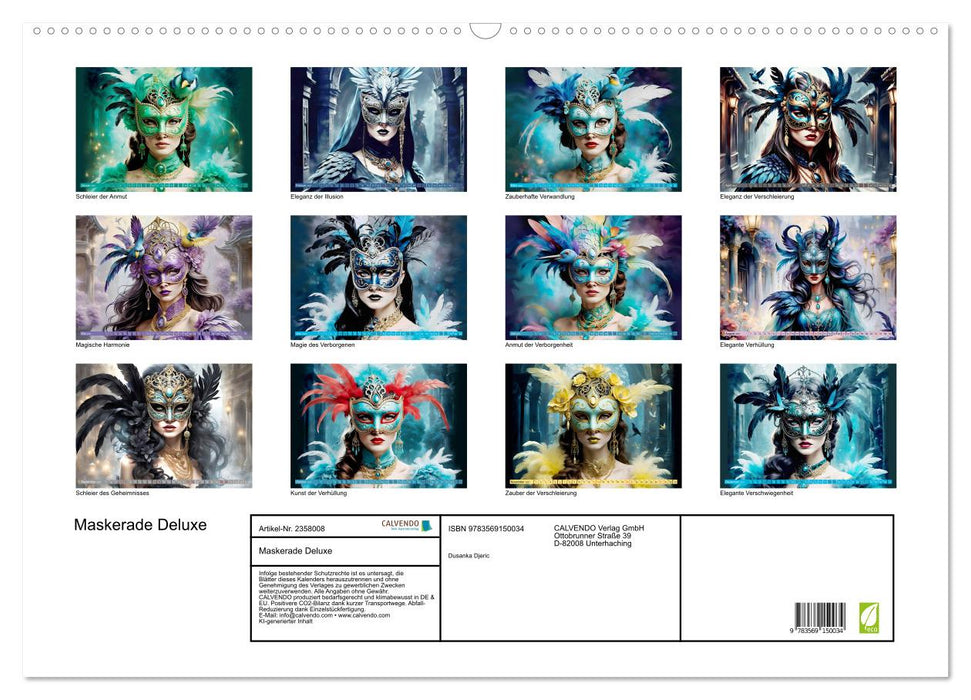 Maskerade Deluxe (CALVENDO Wandkalender 2027)