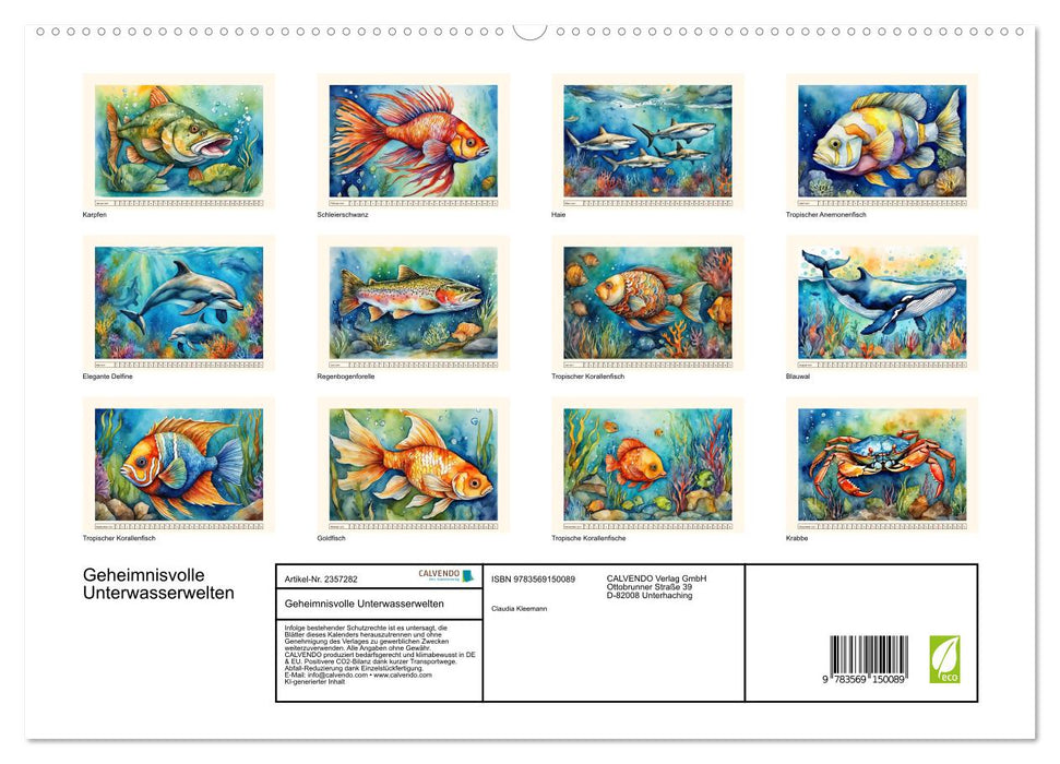 Geheimnisvolle Unterwasserwelten (CALVENDO Premium Wandkalender 2027)