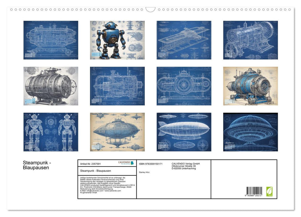 Steampunk - Blaupausen (CALVENDO Wandkalender 2027)