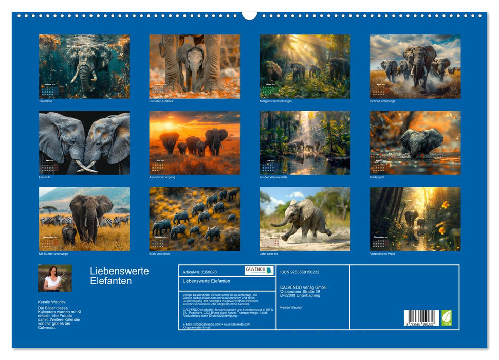 Liebenswerte Elefanten (CALVENDO Wandkalender 2027)