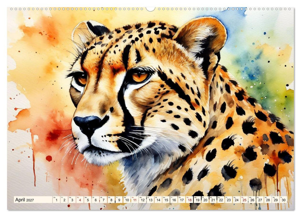 Zauberhafte Aquarelle von Afrikas Tierwelt (CALVENDO Premium Wandkalender 2027)