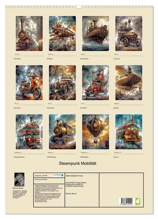 Steampunk Mobilität (CALVENDO Wandkalender 2027)