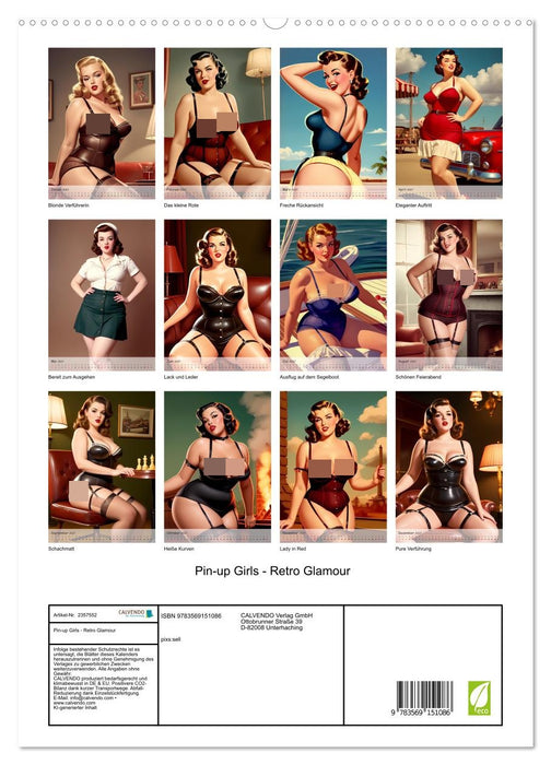 Pin-up Girls - Retro Glamour (CALVENDO Premium Wandkalender 2027)