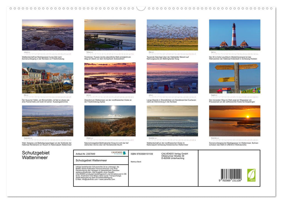 Schutzgebiet Wattenmeer (CALVENDO Premium Wandkalender 2027)