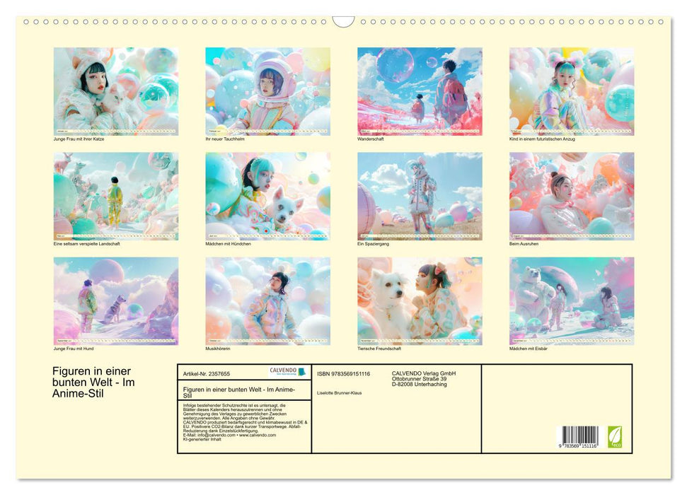 Figuren in einer bunten Welt - Im Anime-Stil (CALVENDO Wandkalender 2027)