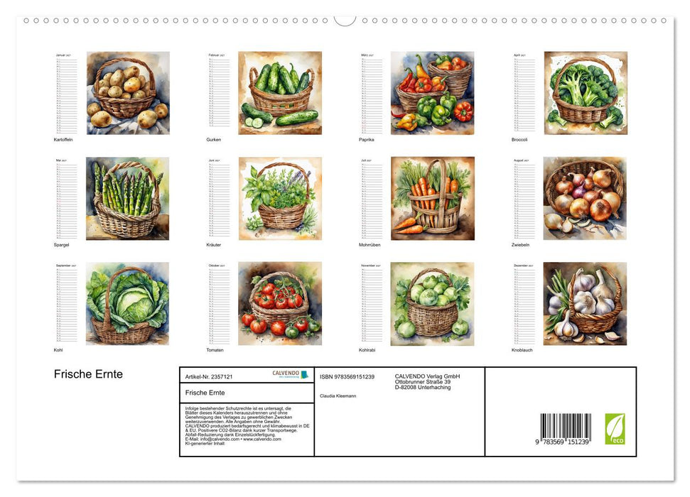 Frische Ernte (CALVENDO Premium Wandkalender 2027)