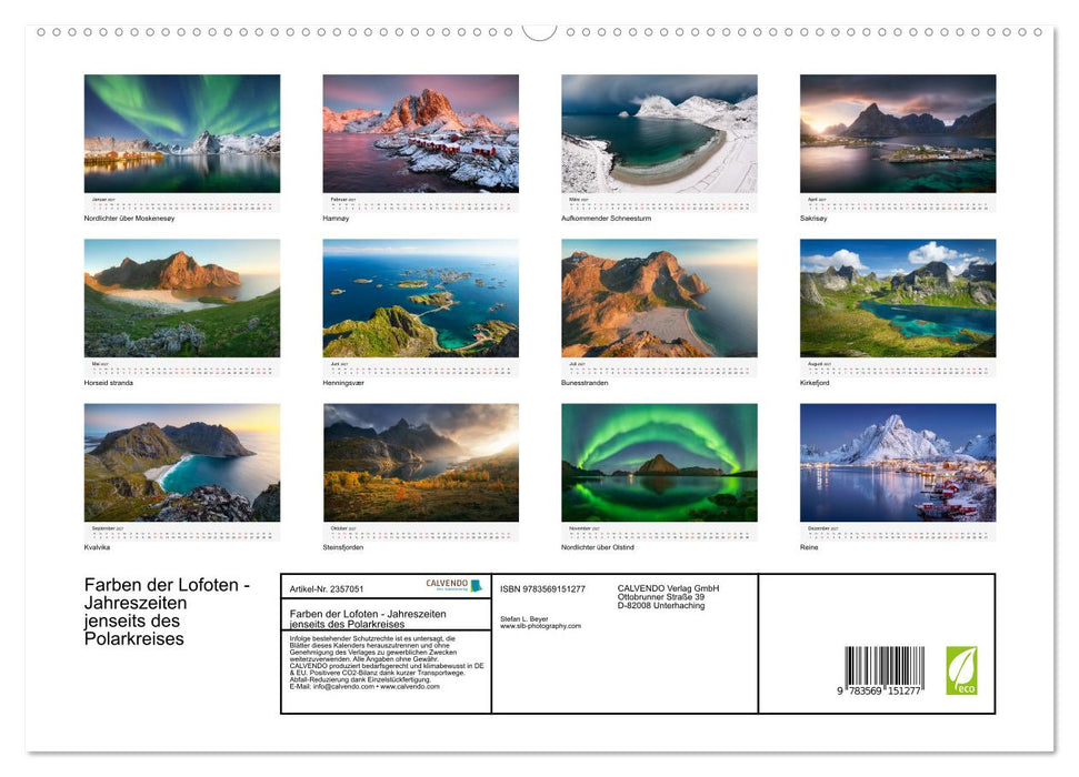 Farben der Lofoten - Jahreszeiten jenseits des Polarkreises (CALVENDO Premium Wandkalender 2027)