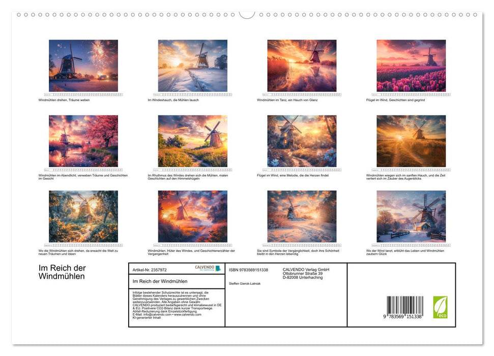 Im Reich der Windmühlen (CALVENDO Premium Wandkalender 2027)