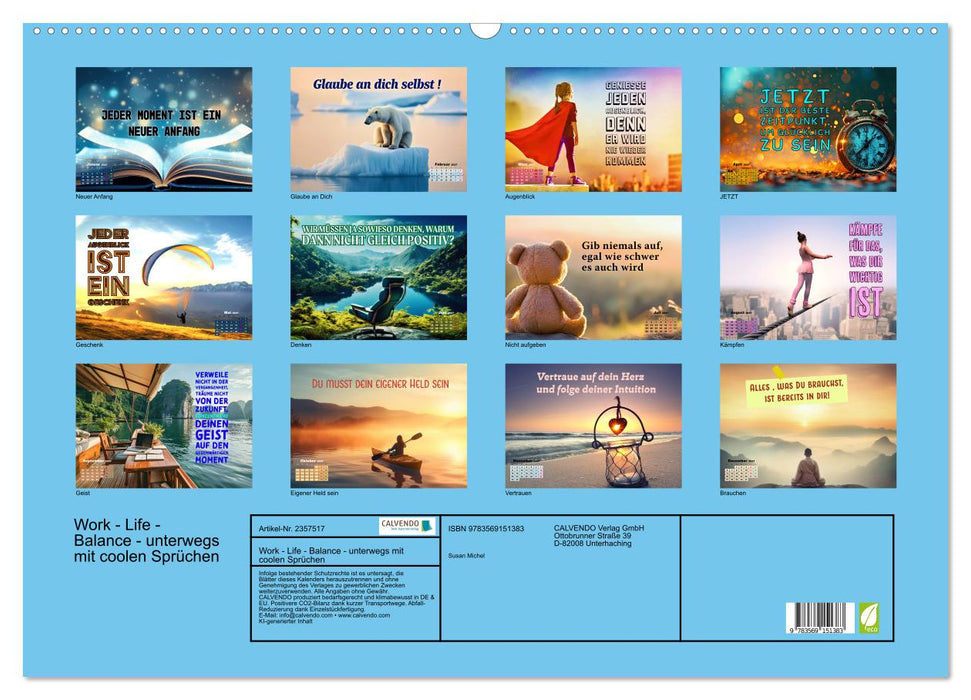 Work - Life - Balance - unterwegs mit coolen Sprüchen (CALVENDO Wandkalender 2027)