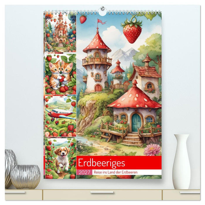 Erdbeeriges - Reise ins Land der Erdbeeren (CALVENDO Premium Wandkalender 2027)