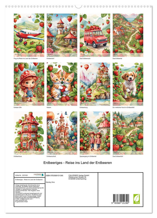 Erdbeeriges - Reise ins Land der Erdbeeren (CALVENDO Premium Wandkalender 2027)