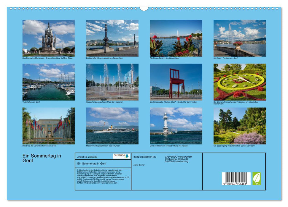 Ein Sommertag in Genf (CALVENDO Premium Wandkalender 2027)