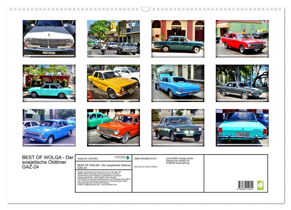 BEST OF WOLGA - Der sowjetische Oldtimer GAZ-24 (CALVENDO Wandkalender 2027)