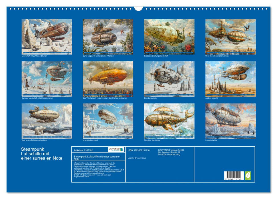 Steampunk Luftschiffe mit einer surrealen Note (CALVENDO Wandkalender 2027)