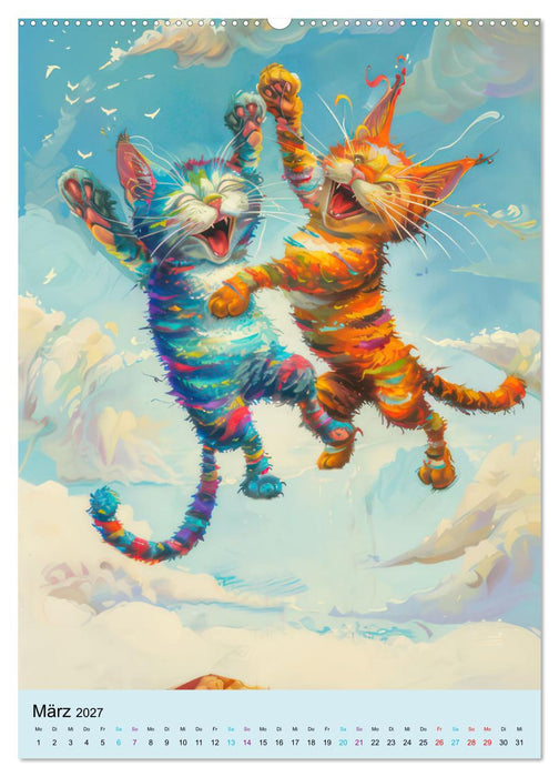 Katzen im expressionistischen Stil (CALVENDO Wandkalender 2027)