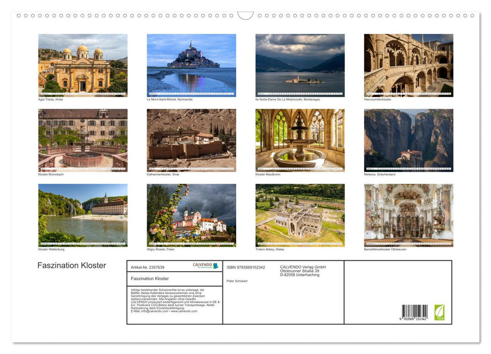 Faszination Kloster (CALVENDO Wandkalender 2027)