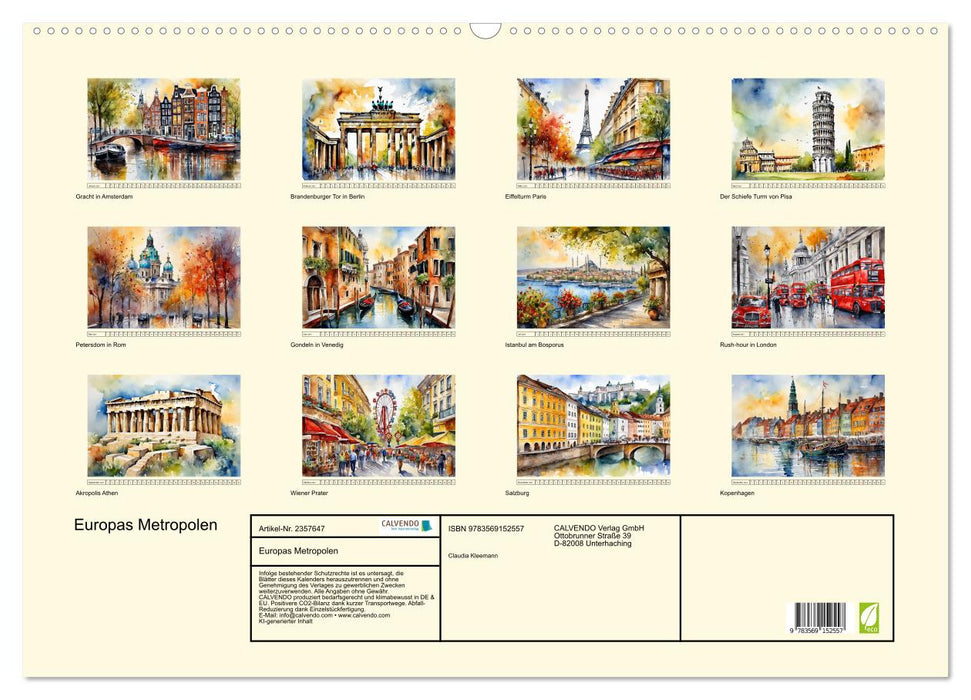 Europas Metropolen (CALVENDO Wandkalender 2027)