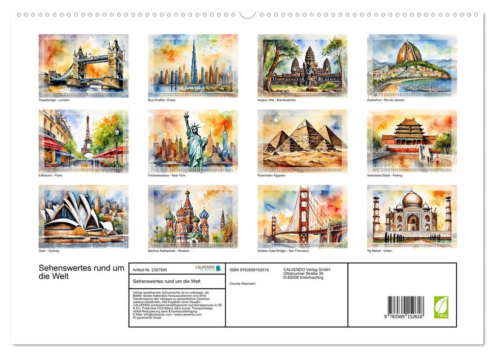 Sehenswertes rund um die Welt (CALVENDO Premium Wandkalender 2027)