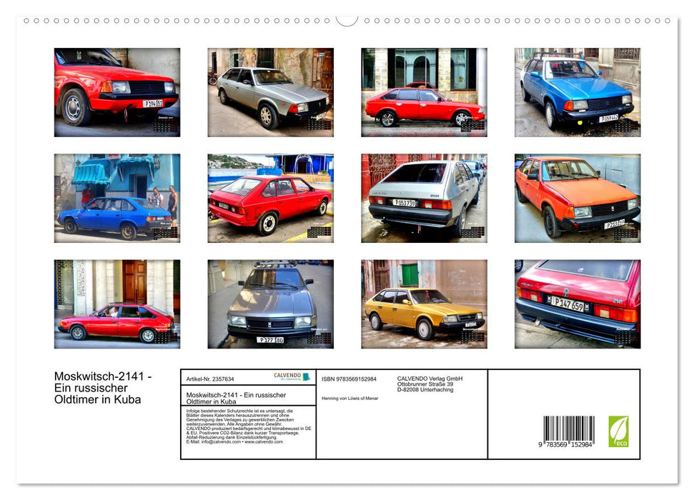 Moskwitsch-2141 - Ein russischer Oldtimer in Kuba (CALVENDO Premium Wandkalender 2027)