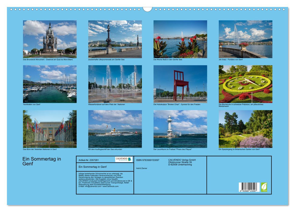 Ein Sommertag in Genf (CALVENDO Wandkalender 2027)
