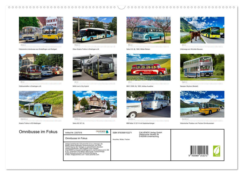 Omnibusse im Fokus (CALVENDO Premium Wandkalender 2027)