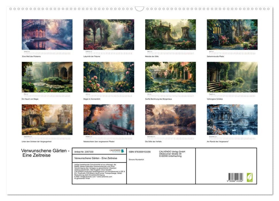 Verwunschene Gärten - Eine Zeitreise (CALVENDO Wandkalender 2027)