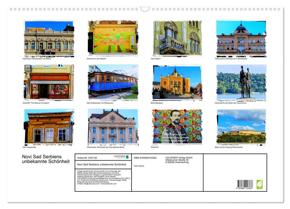 Novi Sad Serbiens unbekannte Schönheit (CALVENDO Wandkalender 2027)