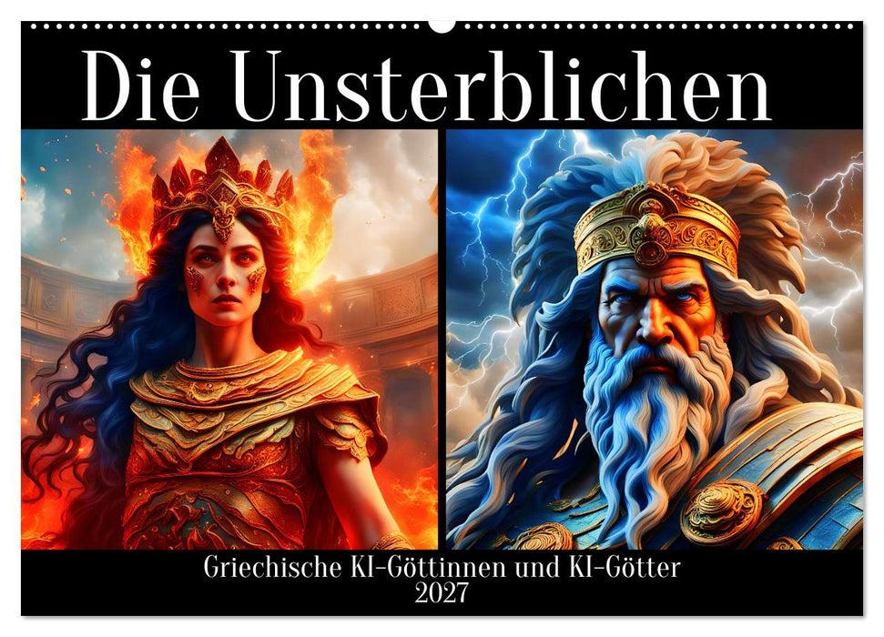 Die Unsterblichen - Griechische KI-Göttinnen und KI-Götter (CALVENDO Wandkalender 2027)