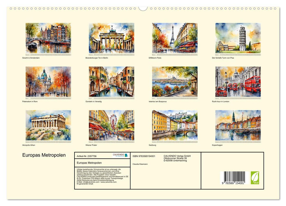 Europas Metropolen (CALVENDO Premium Wandkalender 2027)