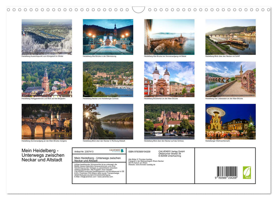 Mein Heidelberg - Unterwegs zwischen Neckar und Altstadt (CALVENDO Wandkalender 2027)