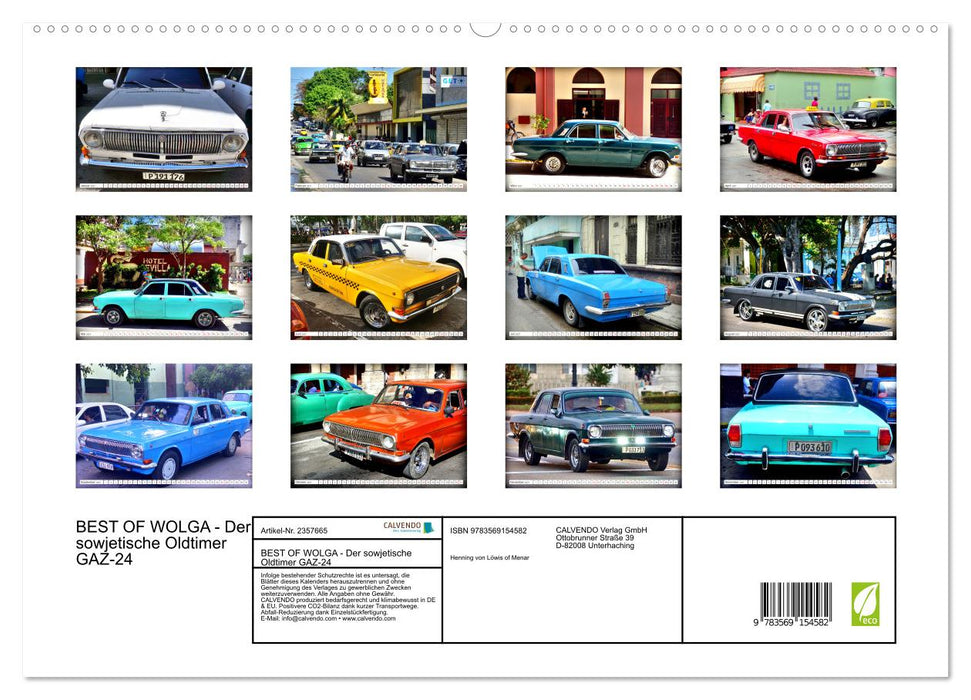 BEST OF WOLGA - Der sowjetische Oldtimer GAZ-24 (CALVENDO Premium Wandkalender 2027)