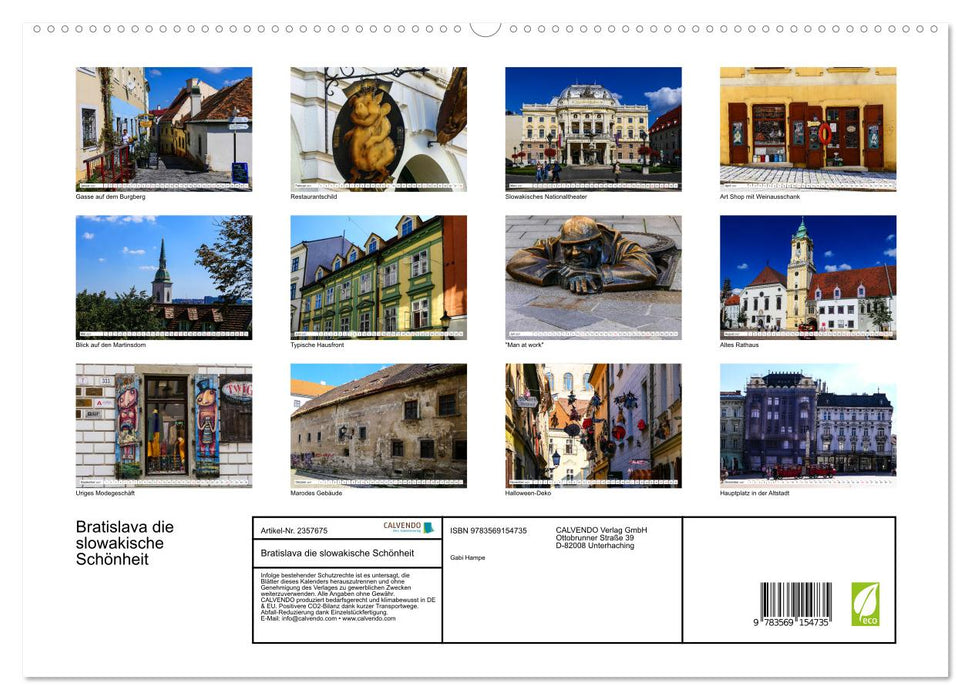 Bratislava die slowakische Schönheit (CALVENDO Premium Wandkalender 2027)