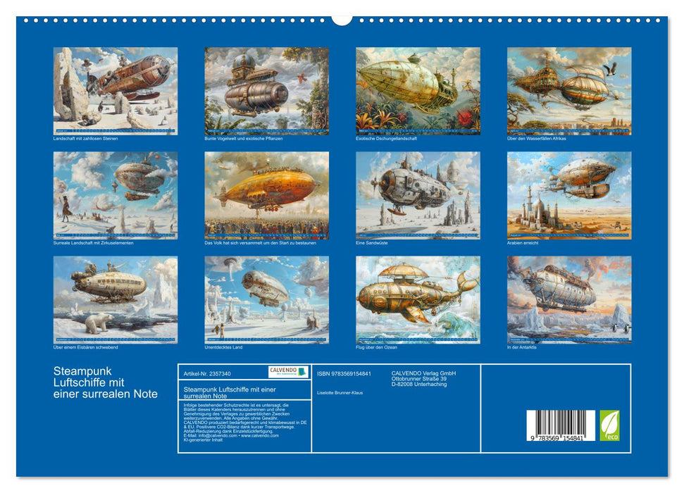 Steampunk Luftschiffe mit einer surrealen Note (CALVENDO Premium Wandkalender 2027)