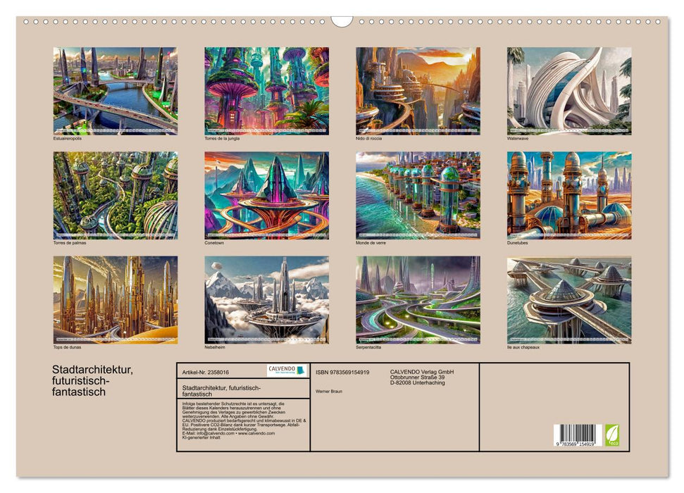 Stadtarchitektur, futuristisch-fantastisch (CALVENDO Wandkalender 2027)