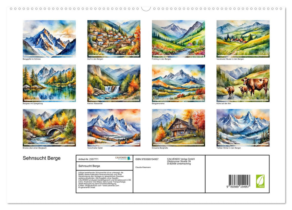 Sehnsucht Berge (CALVENDO Premium Wandkalender 2027)