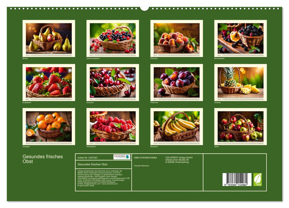 Gesundes frisches Obst (CALVENDO Premium Wandkalender 2027)