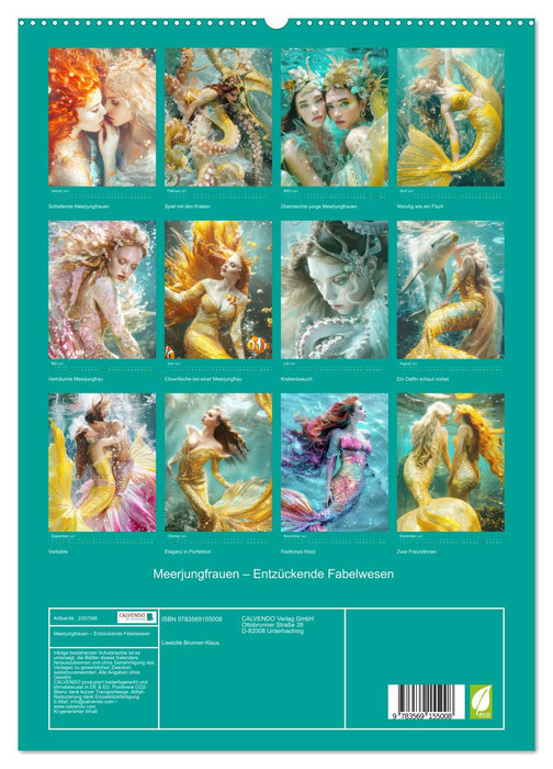 Meerjungfrauen – Entzückende Fabelwesen (CALVENDO Premium Wandkalender 2027)