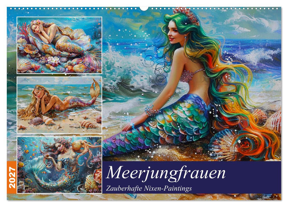 Meerjungfrauen. Zauberhafte Nixen-Paintings (CALVENDO Wandkalender 2027)