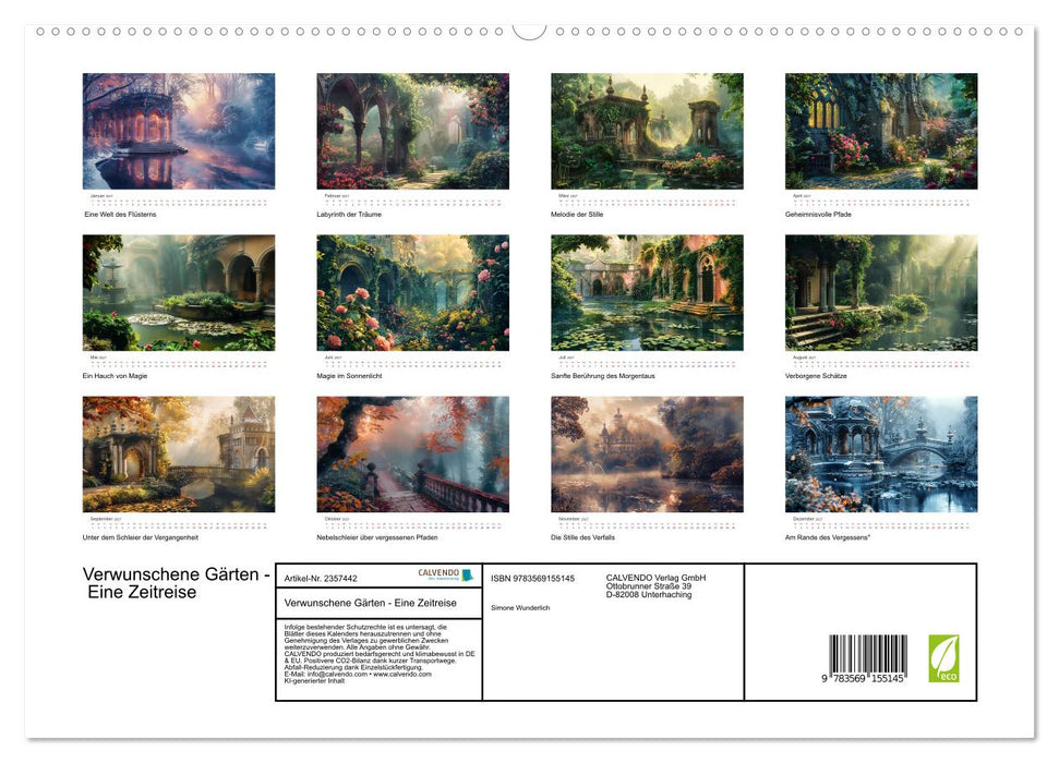 Verwunschene Gärten - Eine Zeitreise (CALVENDO Premium Wandkalender 2027)