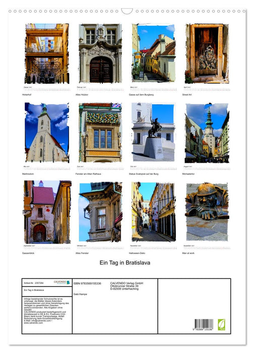 Ein Tag in Bratislava (CALVENDO Wandkalender 2027)