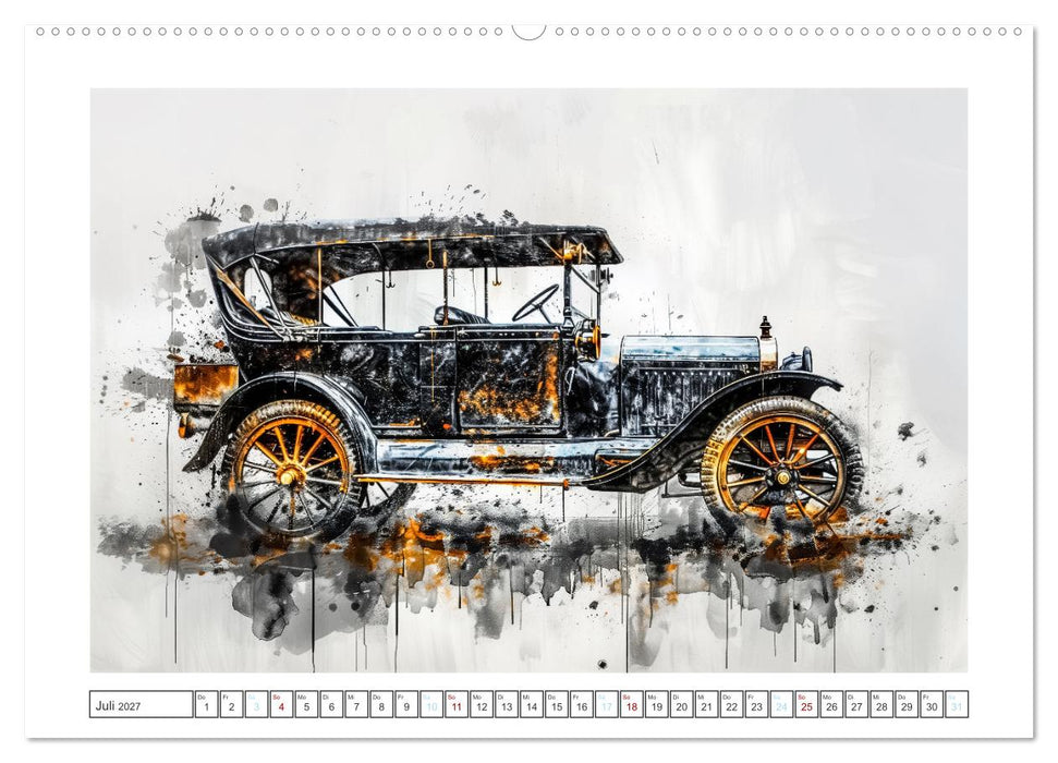 Aquarell Oldtimer (CALVENDO Premium Wandkalender 2027)