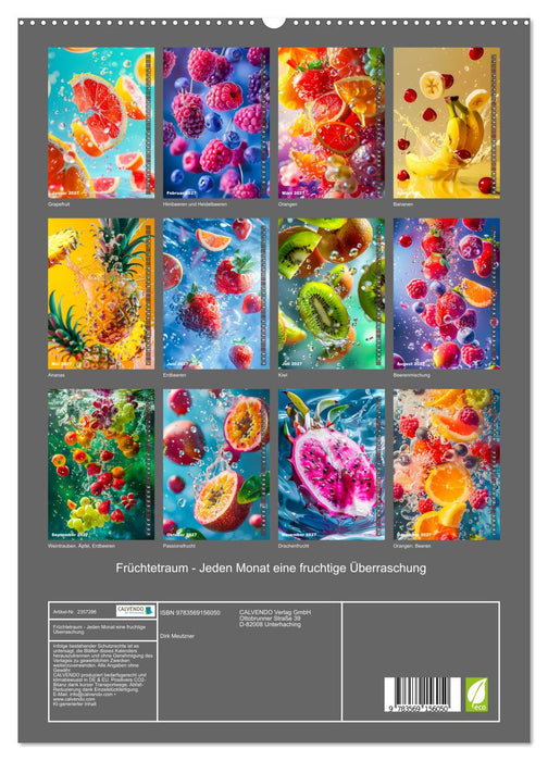 Früchtetraum - Jeden Monat eine fruchtige Überraschung (CALVENDO Premium Wandkalender 2027)