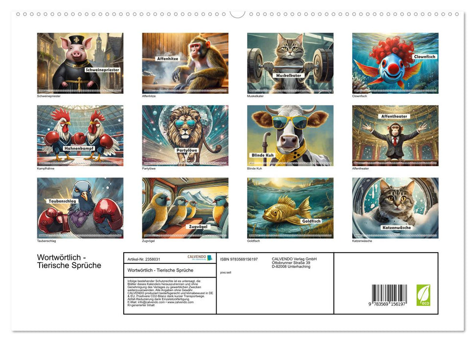 Wortwörtlich - Tierische Sprüche (CALVENDO Premium Wandkalender 2027)