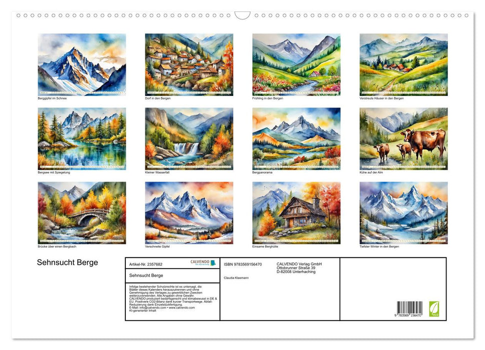 Sehnsucht Berge (CALVENDO Wandkalender 2027)