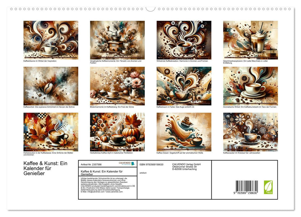 Kaffee & Kunst: Ein Kalender für Genießer (CALVENDO Premium Wandkalender 2027)