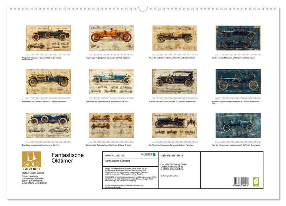 Fantastische Oldtimer (CALVENDO Wandkalender 2027)